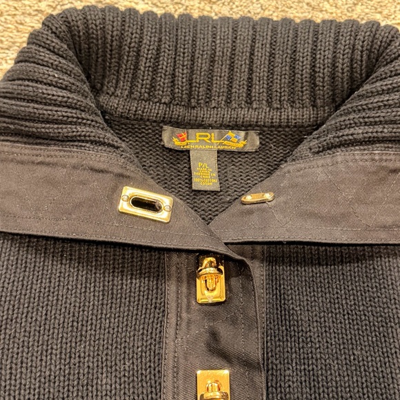 Lauren Ralph Lauren LRL Black Buckle Collar Sweater P/L - Picture 4 of 8